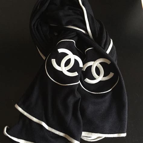 coco chanel black dress white scarf|chanel ready to wear scarf.